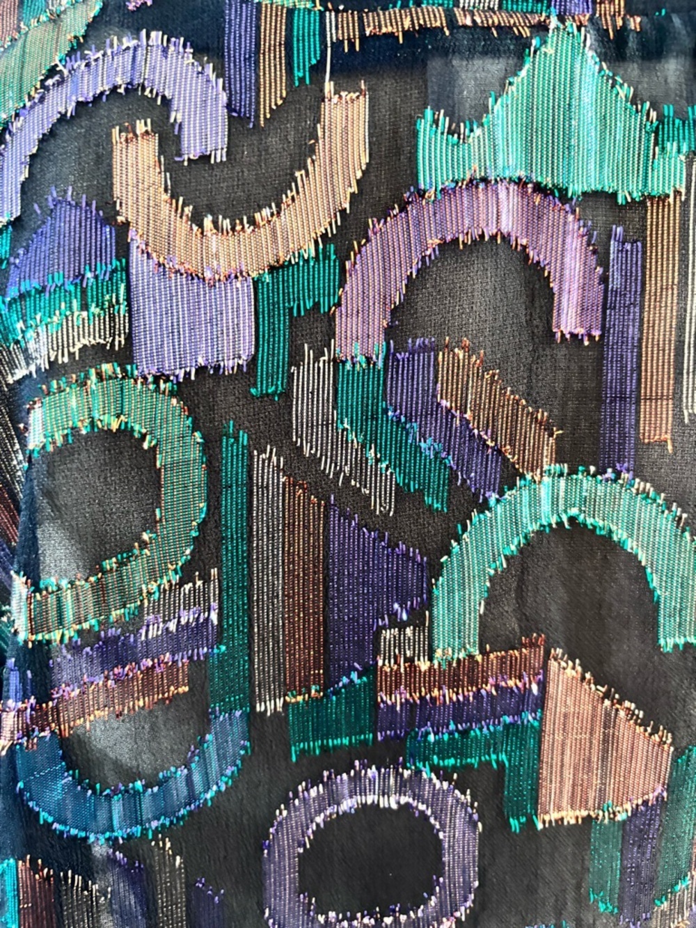 80s VTG A.C. Sport Multicolor Retro Short/Cropped Metallic Sheer Jacket Blouse - Picture 8 of 10